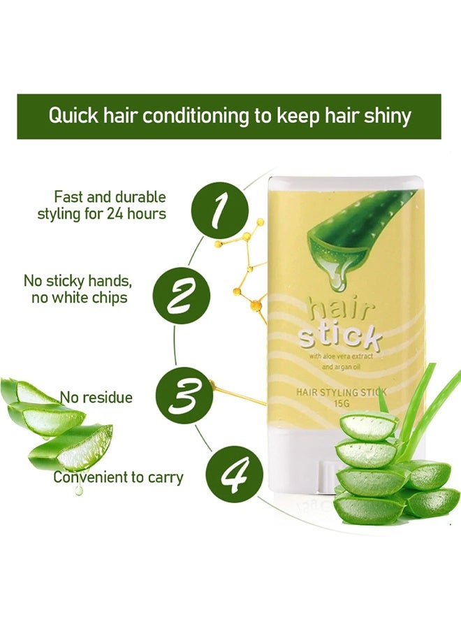 IKZEE Hair Styling Stick-Hair Wax Stick, Hair Mascara for Flyaway Tamer, Fly Away Hair Tamer Stick for Enhance Gloss of Hair, Anti Frizz Broken Hair Baby Hair Flash Moment Flyaway Stick, Non-Greasy #Aloe - Image 3